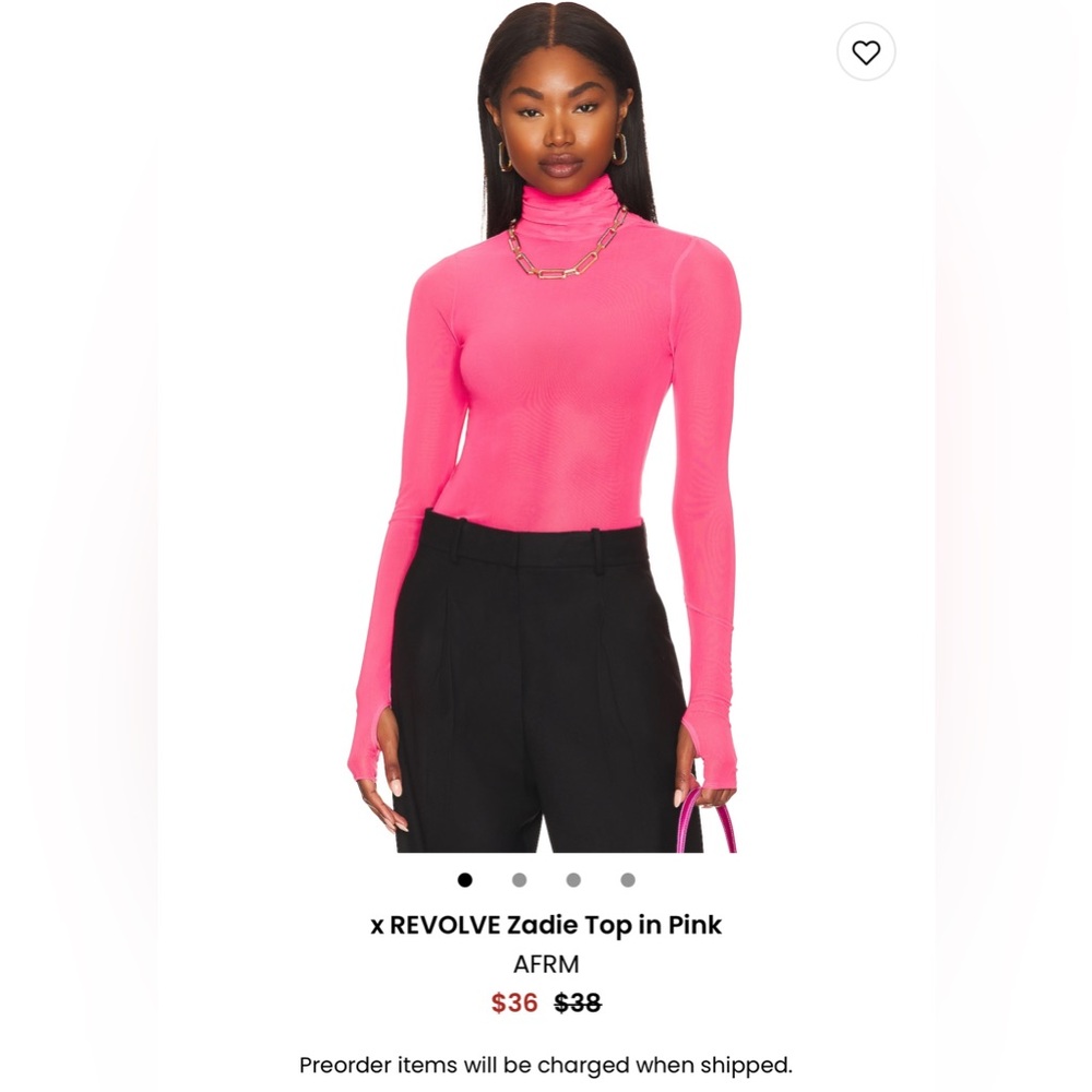 Revolve AFRM hot pink Turtleneck -Small